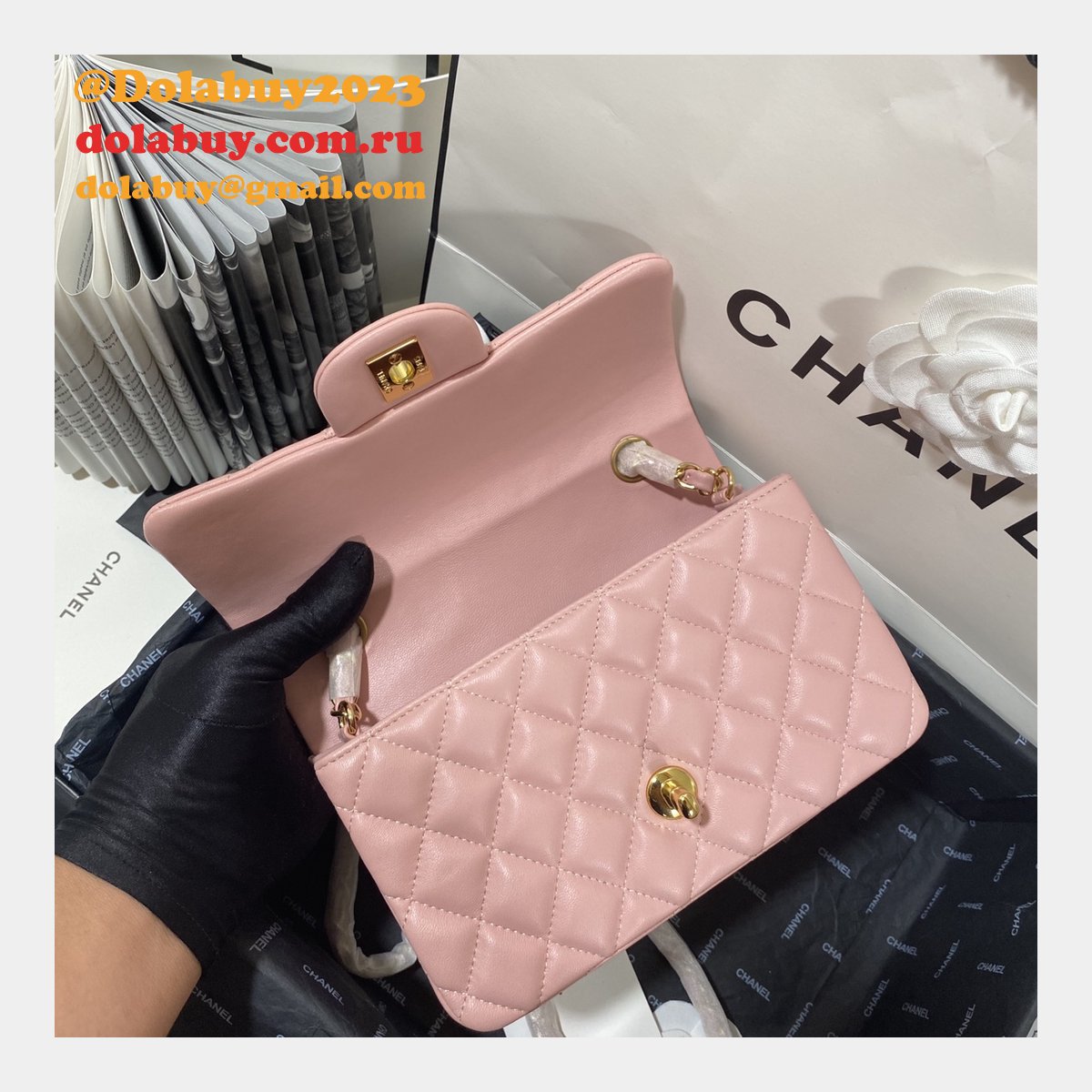 Fashion CC Lambskin Flap Designer 20CM Bag 1116