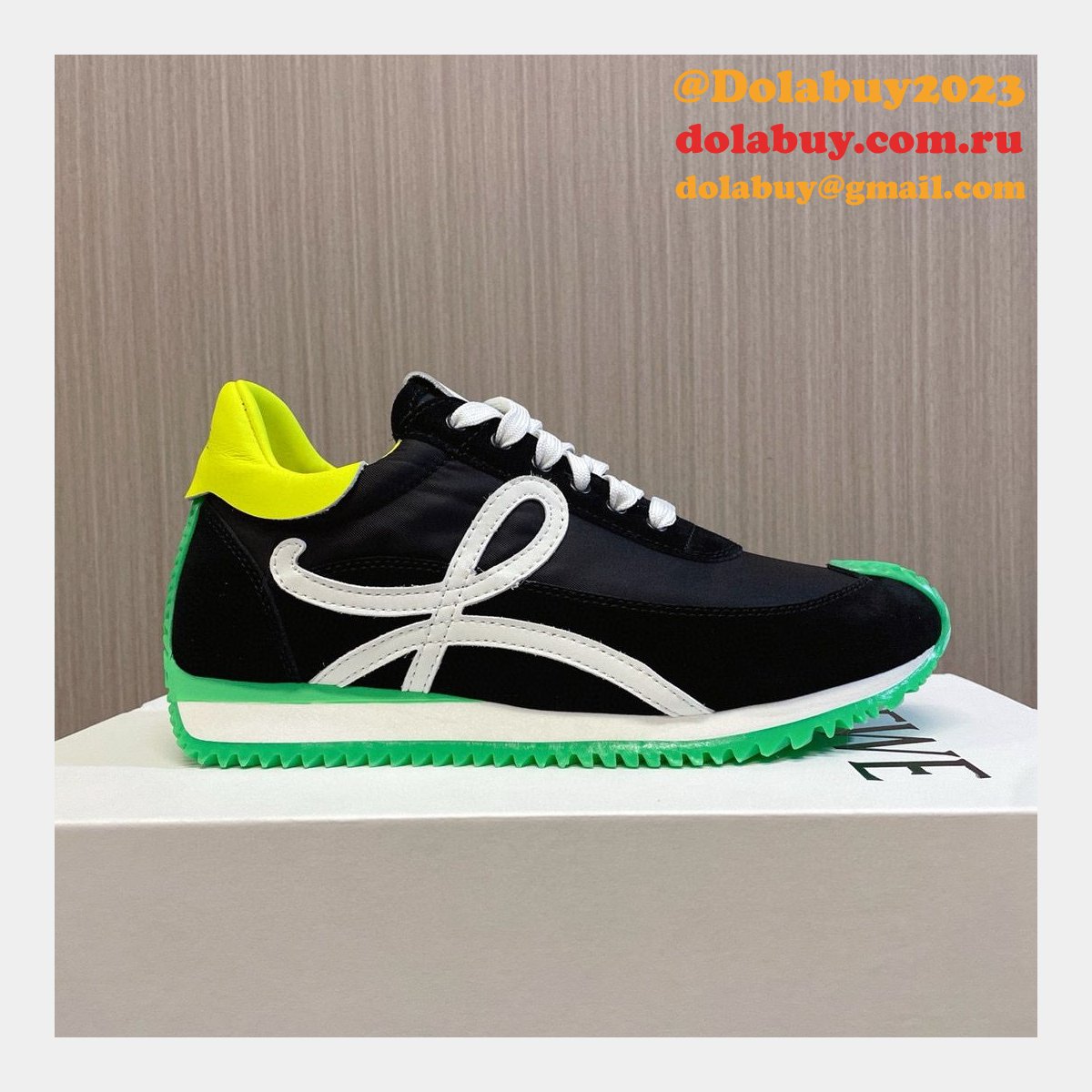 Fashion Loewe Flow Runner In Nylon And Suede