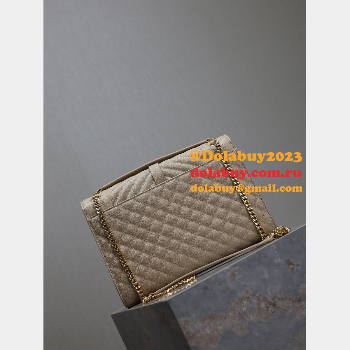 Top Quality Yves Saint Laurent Caviar Leather Envelope Bag