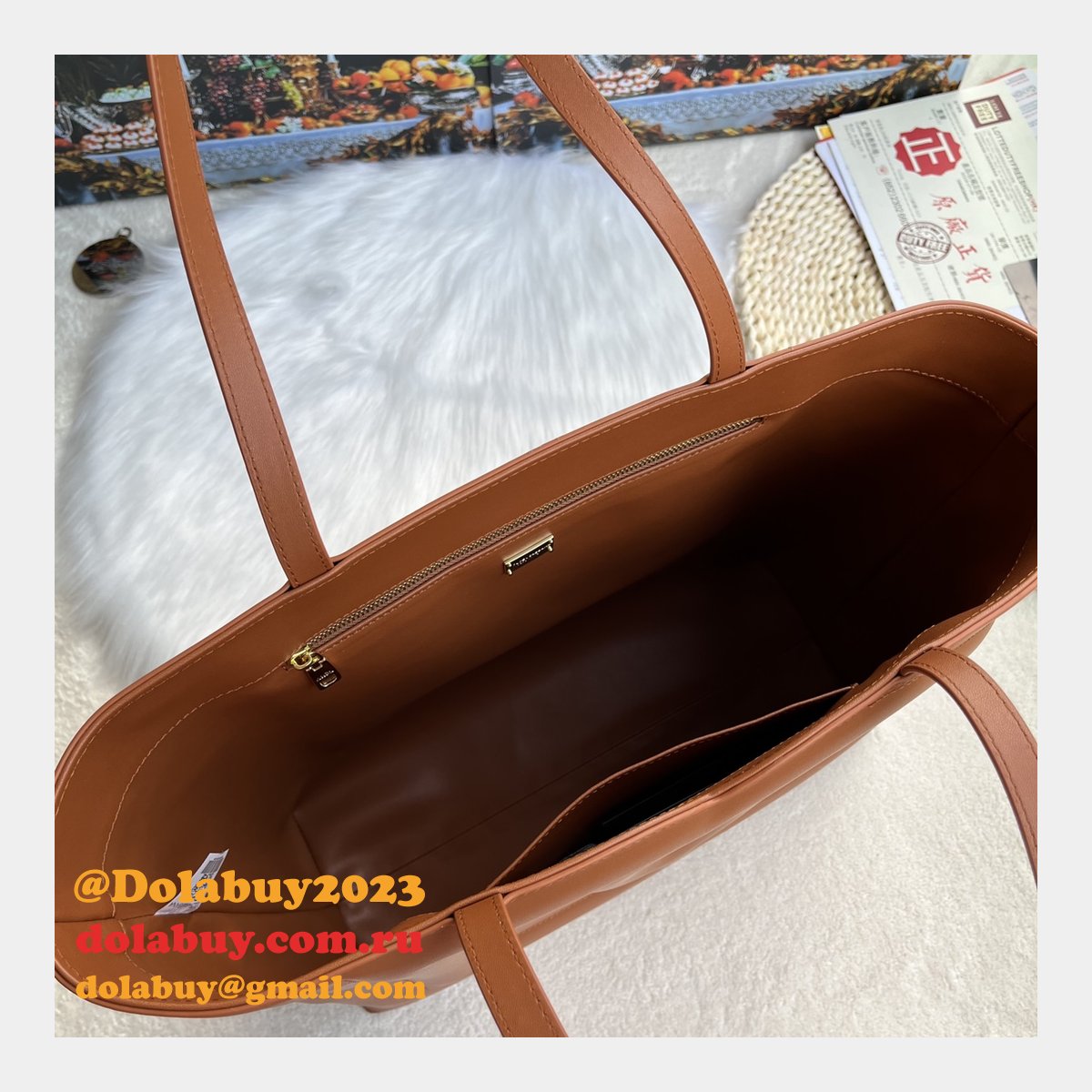 Luxury Replica Dolce & Gabbana Shopping DG Logo Tote 6650 Store Bag