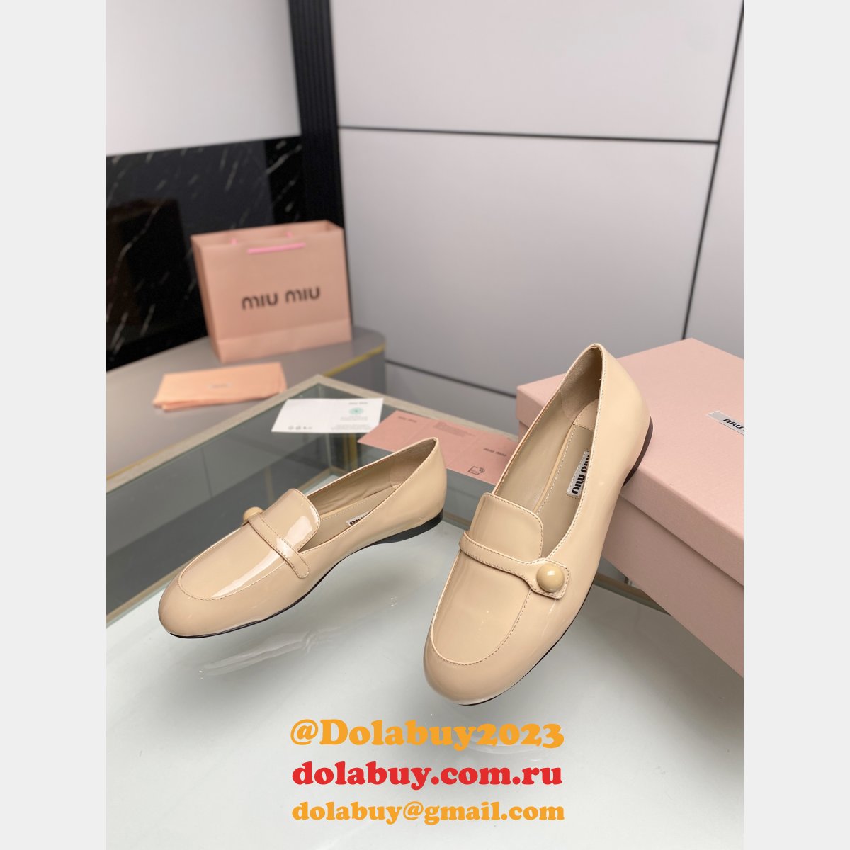 Duplicate Miu Miu Best Replica Ballet Flat Wholesale Shoes