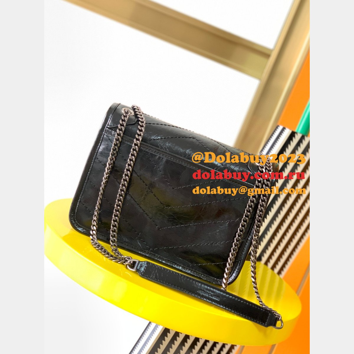 YSL Replica Niki 22cm crinkled vintage leather 533037