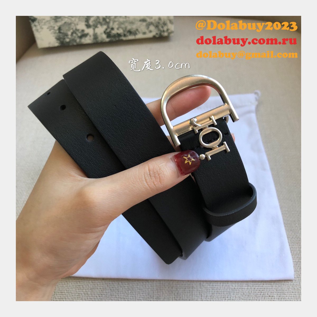 High Quality Christian Dior AAA Belts red/black/brown 30mm Cheap