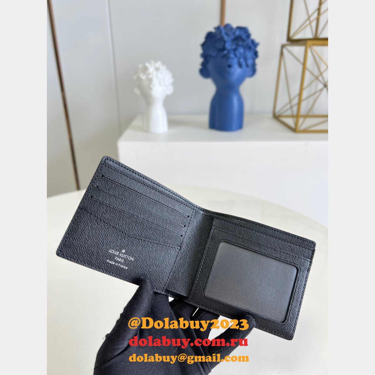 Louis Vuitton Men Replica M64002 Slender Wallet Monogram Eclipse Canvas