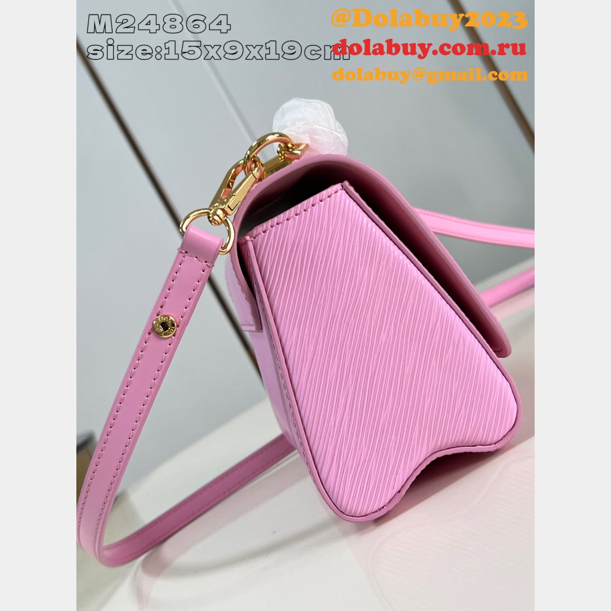 Louis Vuitton Twist M24864 Epi Pink Leather Designer Fake Bag