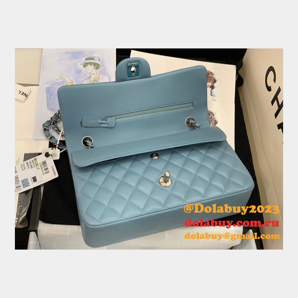 Wholesale Best Replica Lambskin CF1112 25CM Handbags Online China Sale