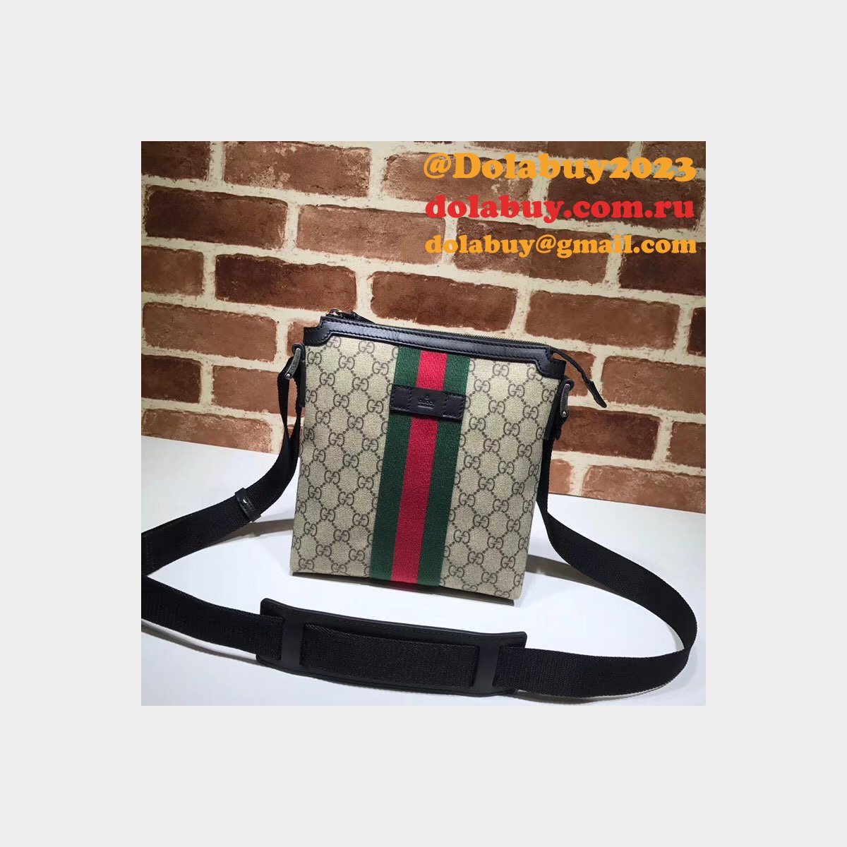 top quality G*u*i web gg supreme flat messenger replica 471454 bag