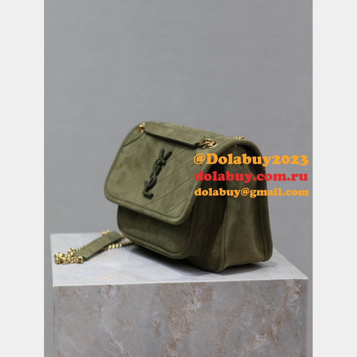Buy Best YSL Niki 22CM 633151 Replicas High Quality ArmyGreen Bag