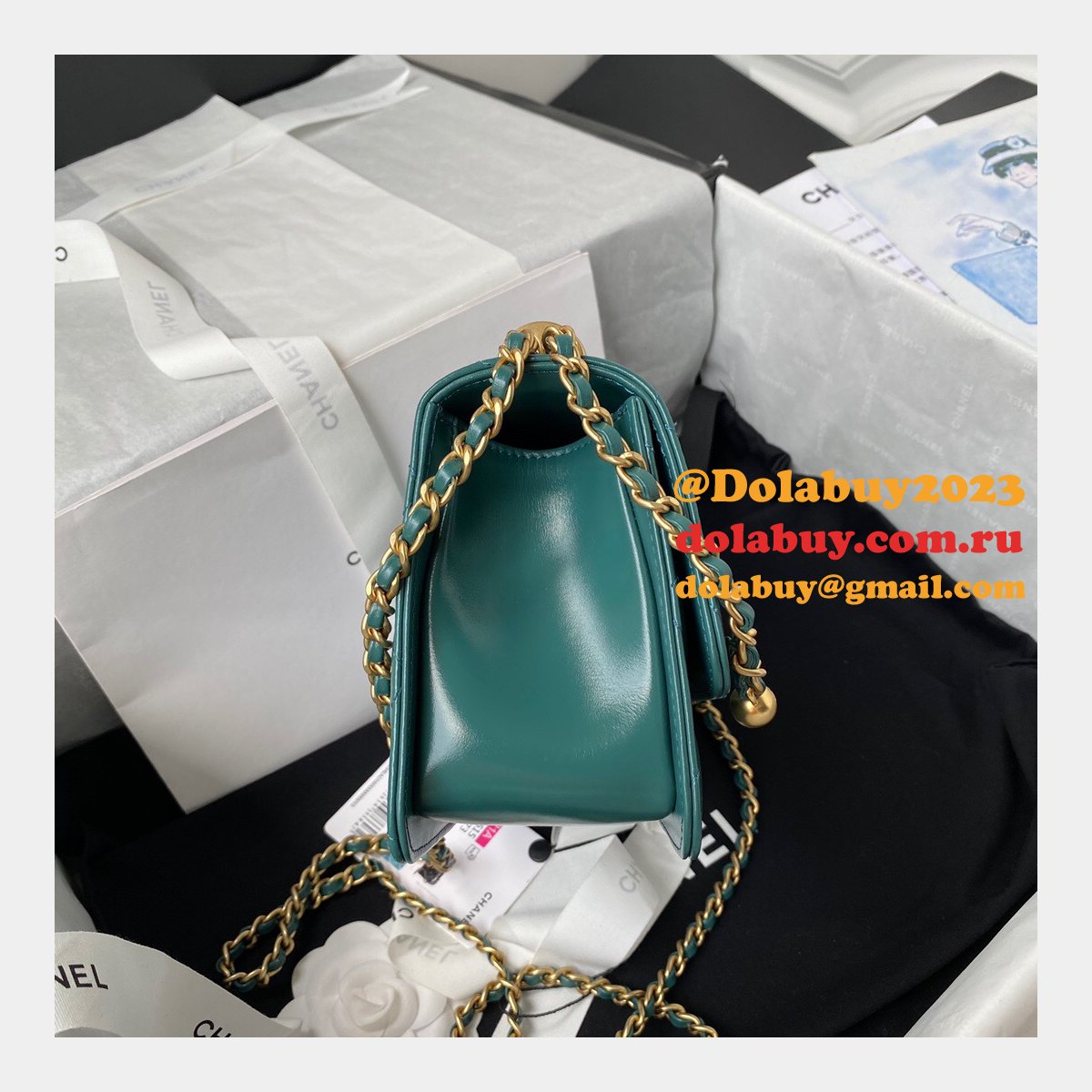 Designer Replica Calfskin & Gold-Tone Metal White Mini Flap AS2615 Bag