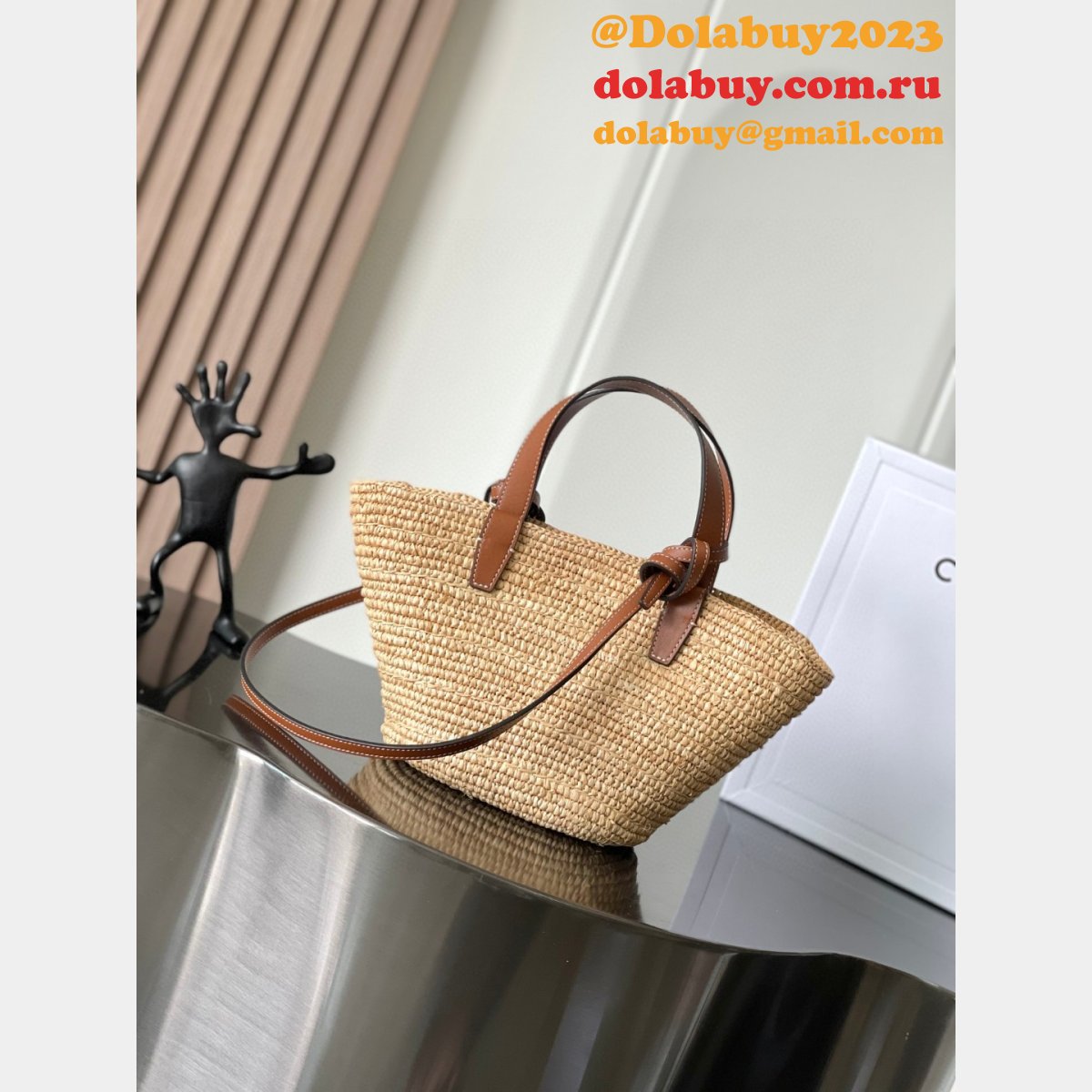 CELINE NANO SUPPLE Straw Bag