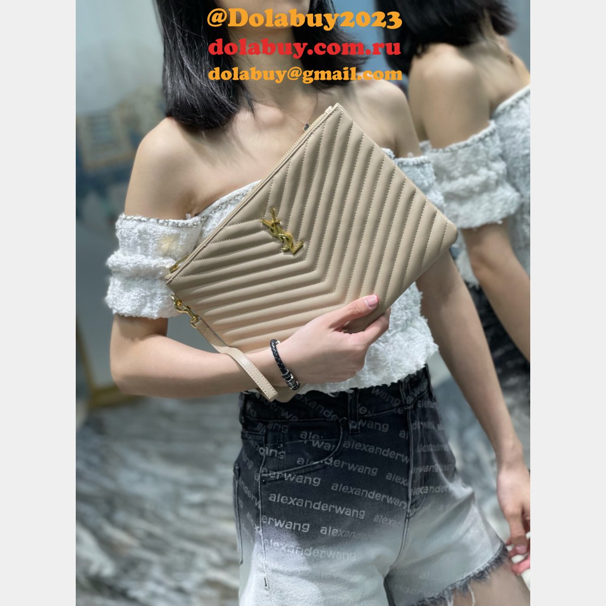 Buy Replica YSL Bags 379039/413444/440222 Clutchs Monogram A5 Pouch Online