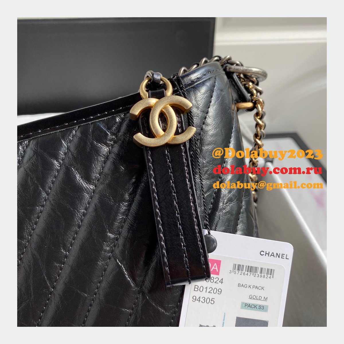 Black A84287 Bag Shoulder Fog El De Small Hobo Gold 25CM