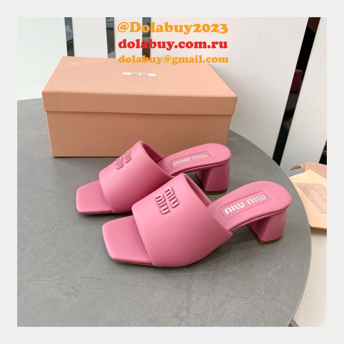 Miu Miu Replica Bread Slippers Heel Sandals Shoes