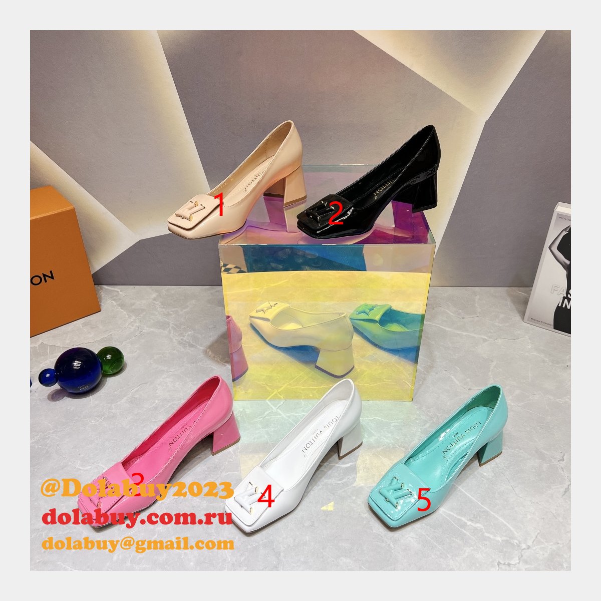 Luxury Buy Inspired Louis Vuitton Square Buckle Replicas Shoes