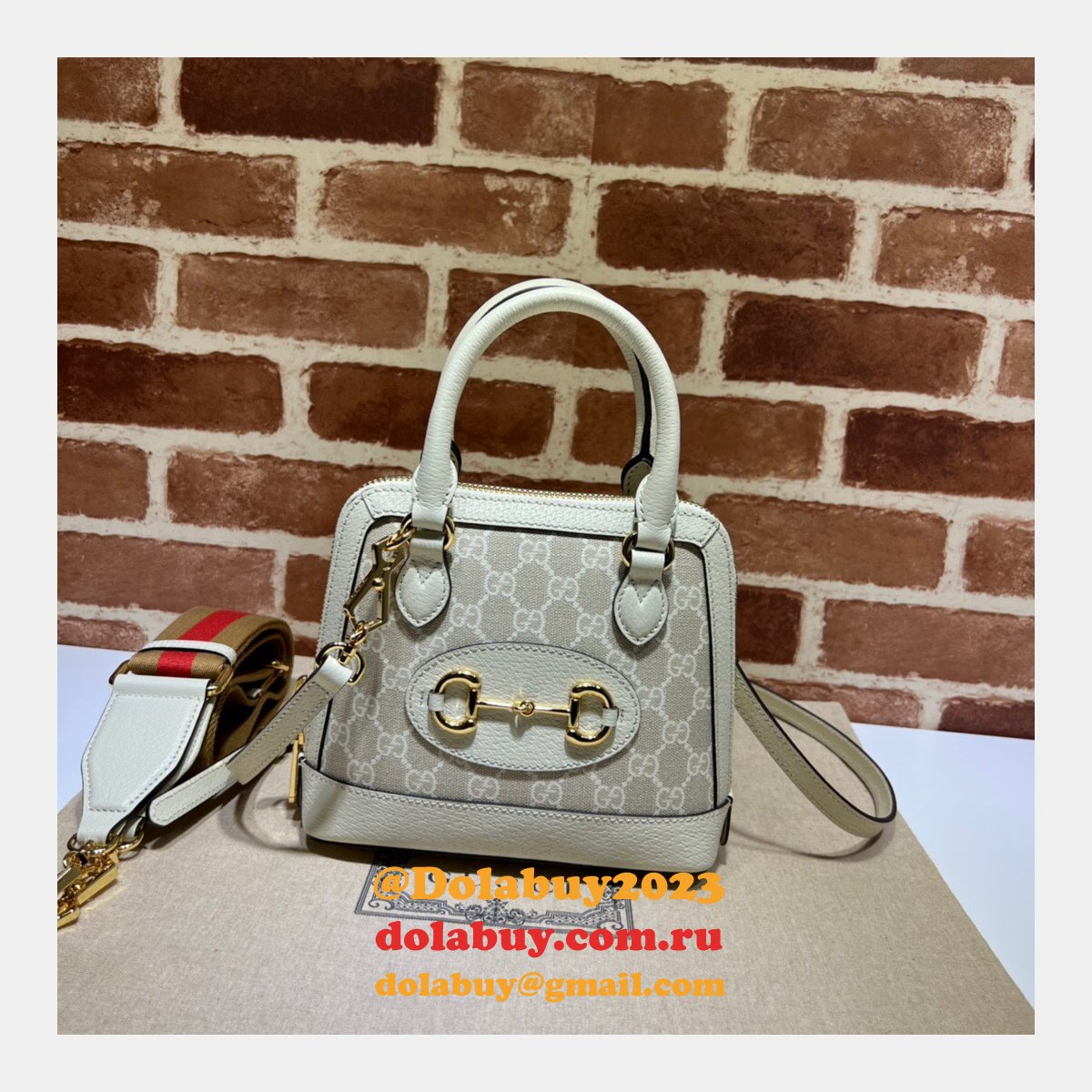 G*u*i fake luxury goods 677212 horsebit top handle bag