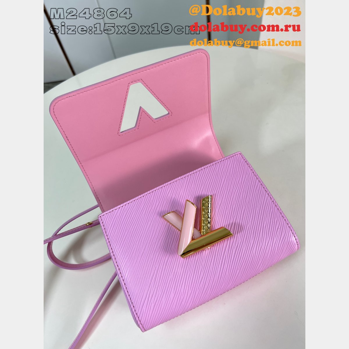 Louis Vuitton Twist M24864 Epi Pink Leather Designer Fake Bag