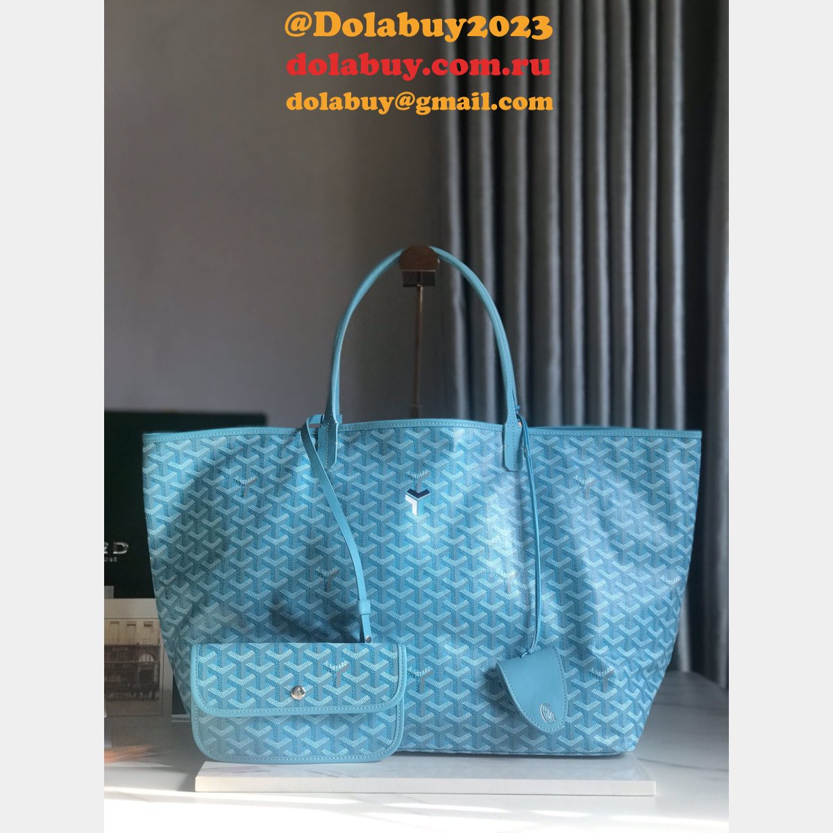 Luxury Goyard Saint Louis 020184/020144 PM/GM Blue Replica Bag