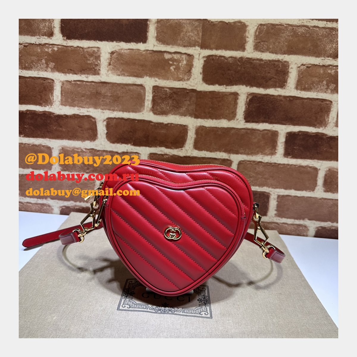 Top Quality GG MARMONT 751628 Heart matelasse BAG