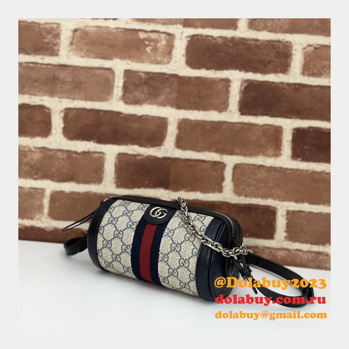 G*u*i designer ebony supreme 795208 ophidia mini shoulder fake bag