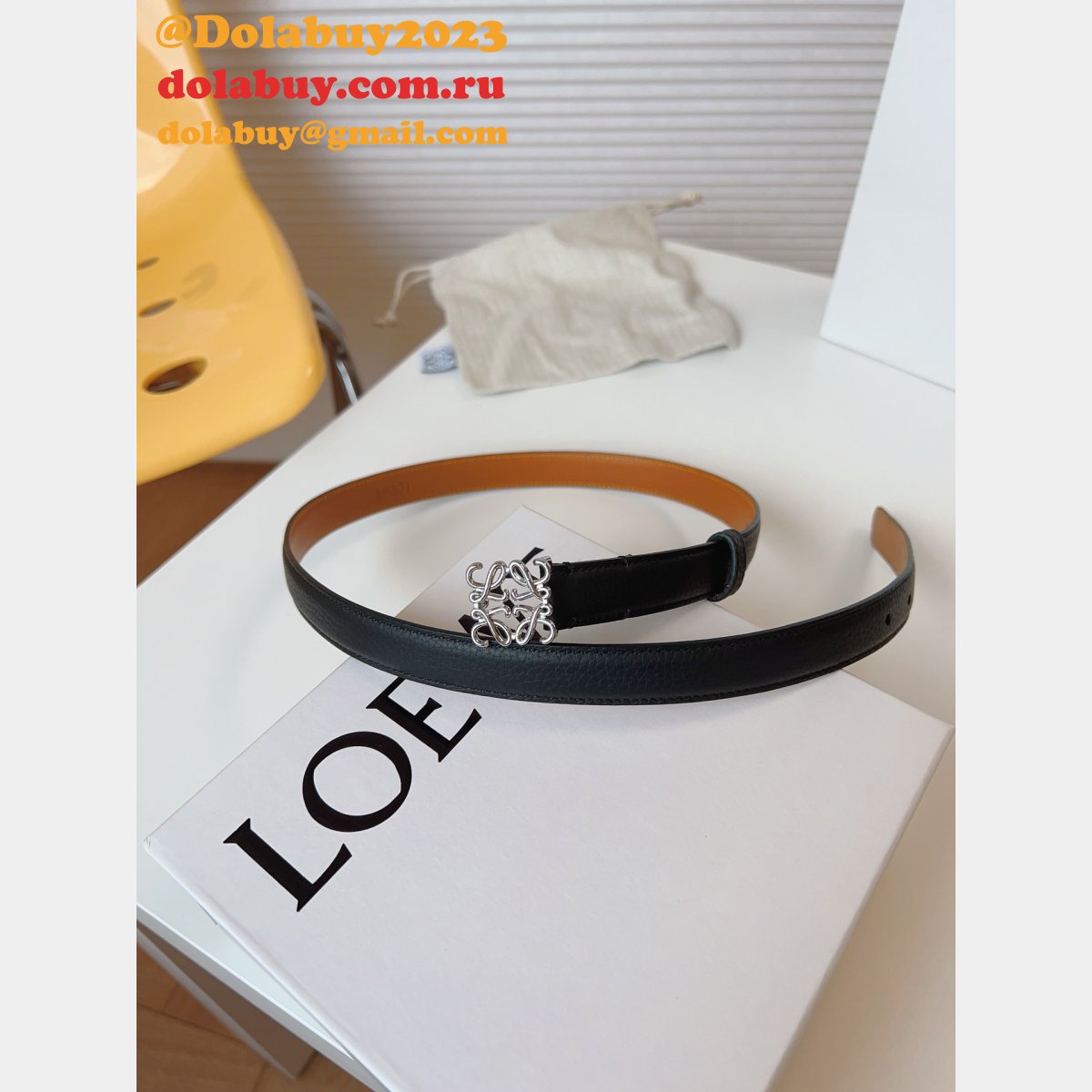 Luxury Inspired Loewe Anagram 2.0cm Width Replicas Belt
