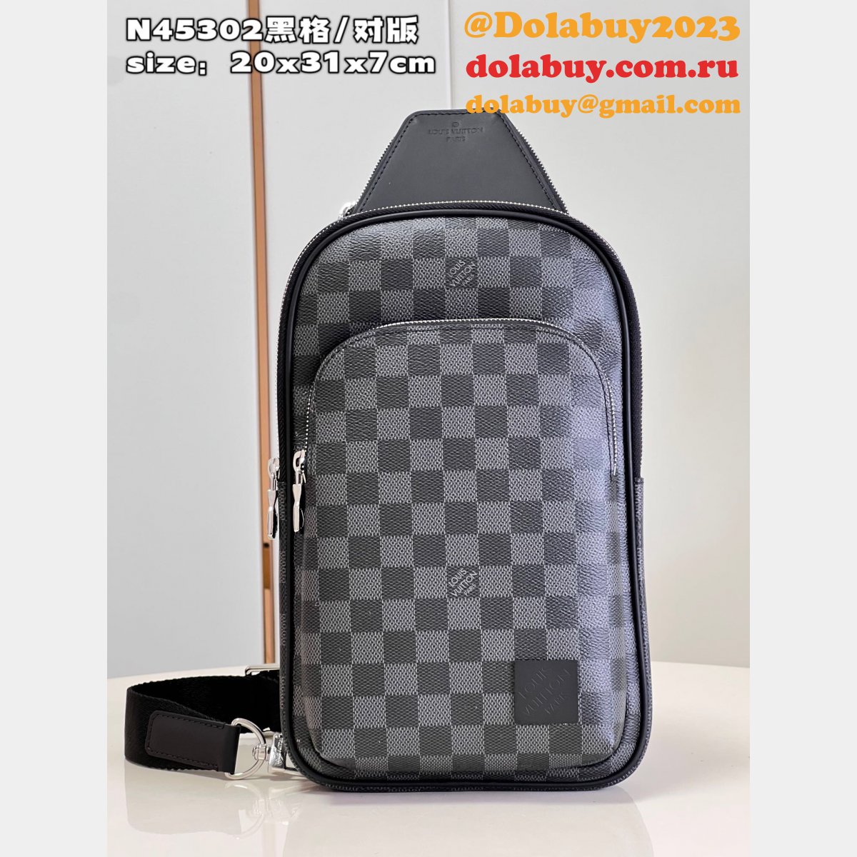 Louis Vuittons Wholesale N45302 Avenue Slingbag Damier Graphite Bag