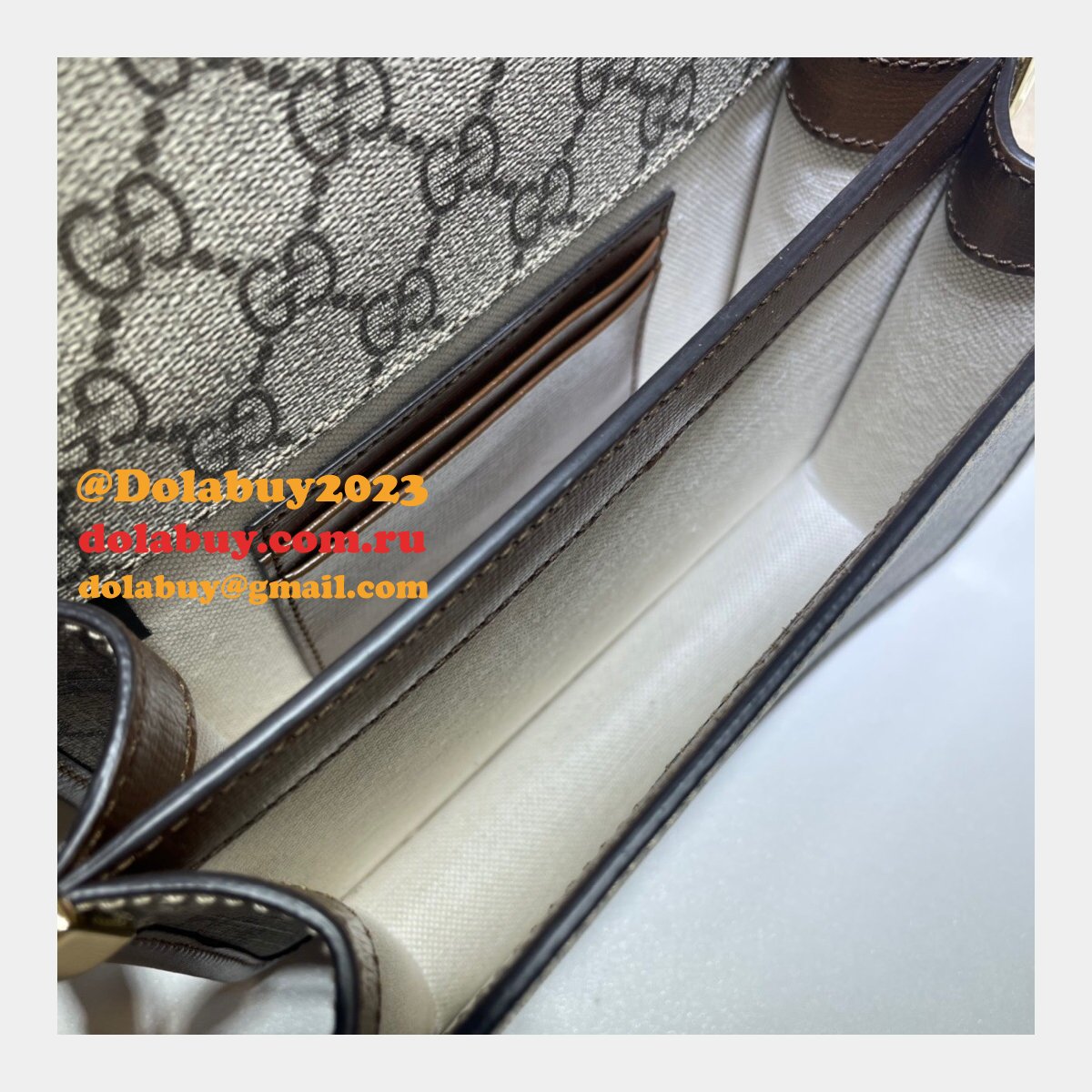 designer fake G*u*i 671620  shoulder bag with interlocking g in gg supreme