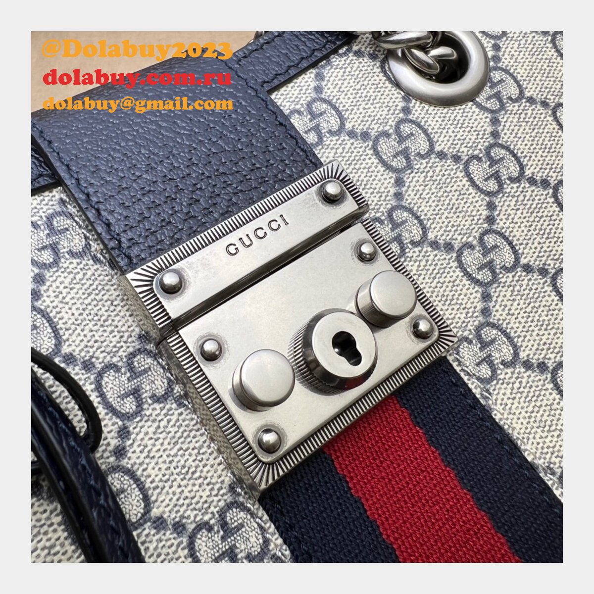 top quality G*u*i 498156 gg supreme padlock small shoulder bag