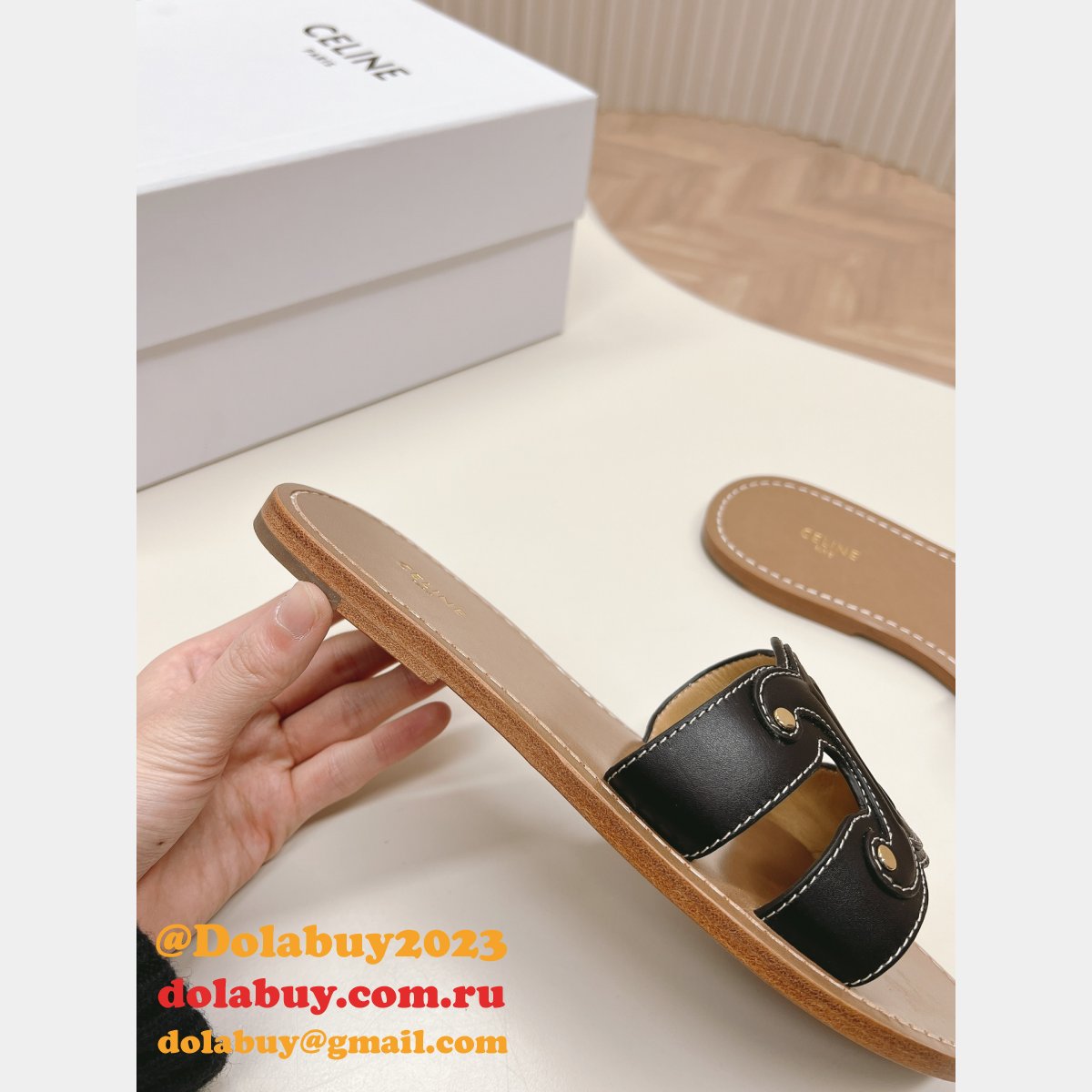 Celine Replica Paris Premium Flats Sandal Triomphe Shoes