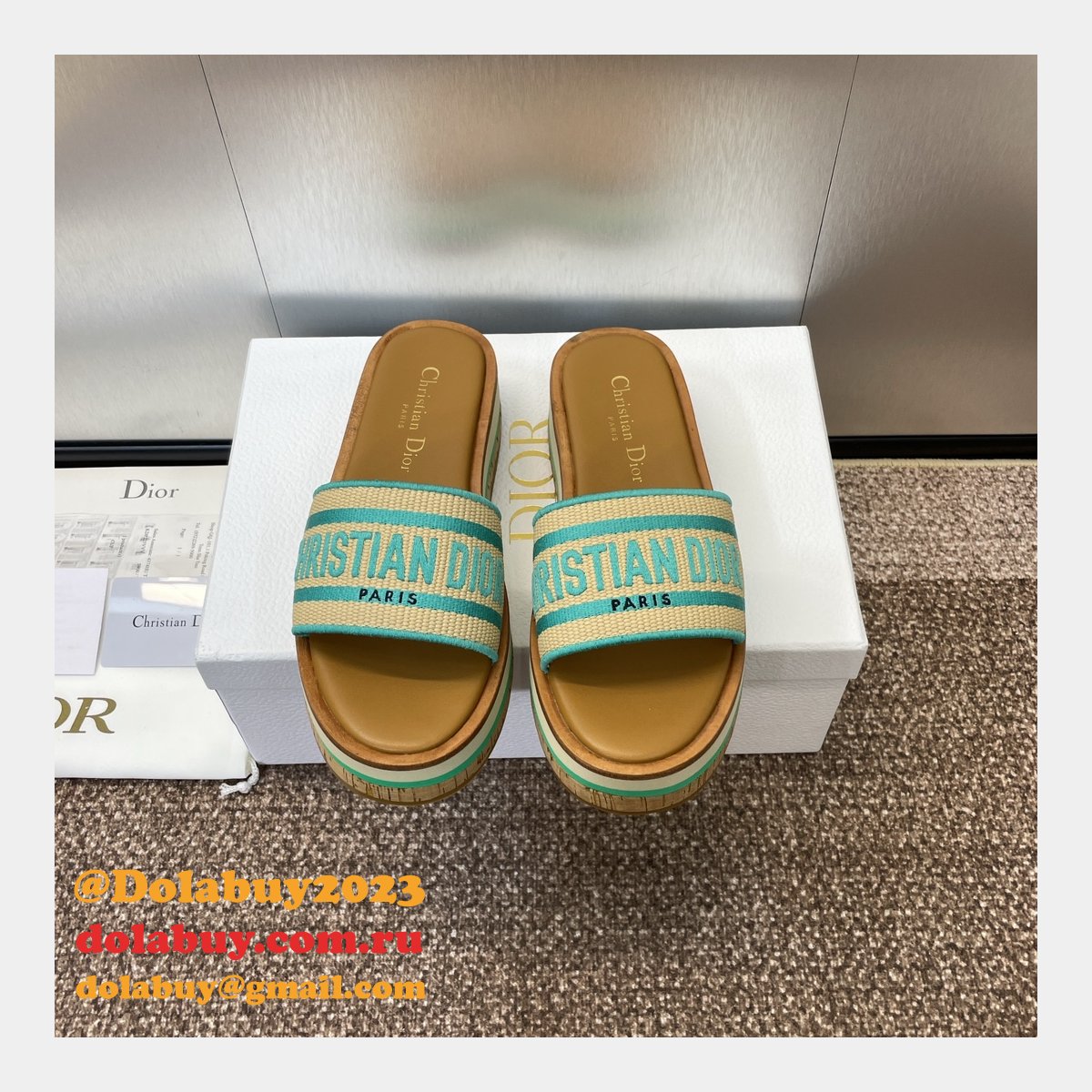 Designer Dior Dway Platform Slide