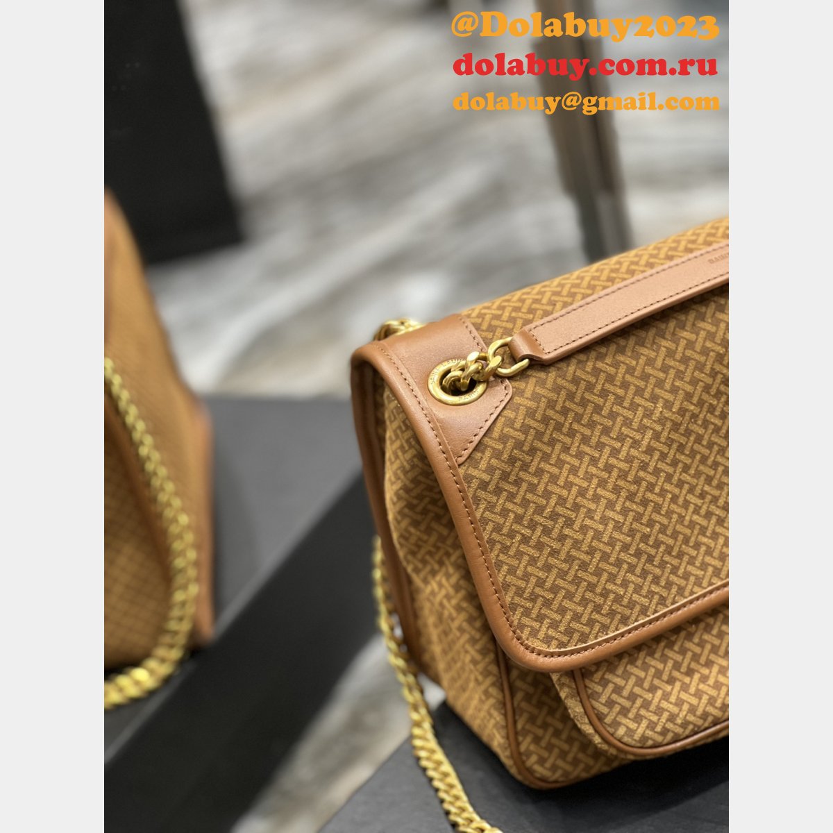 Saint Laurent 633158 Replica Designer NIKI Crinkled Vintage Leather