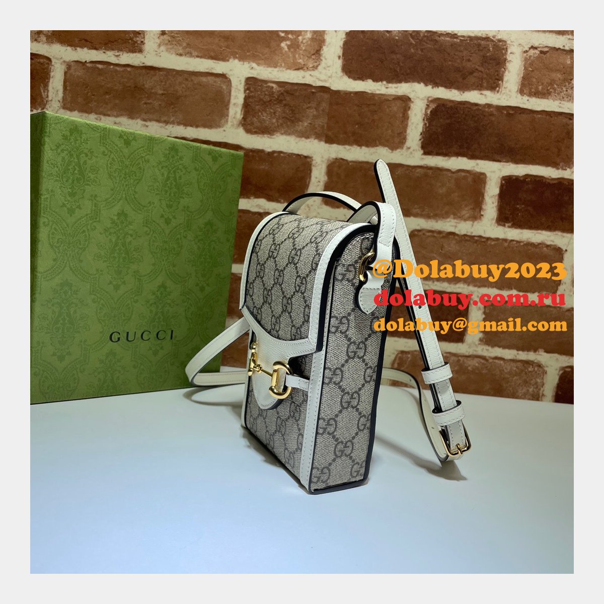 white replica G*u*i horsebit 1955 mini top quality 625615 bag