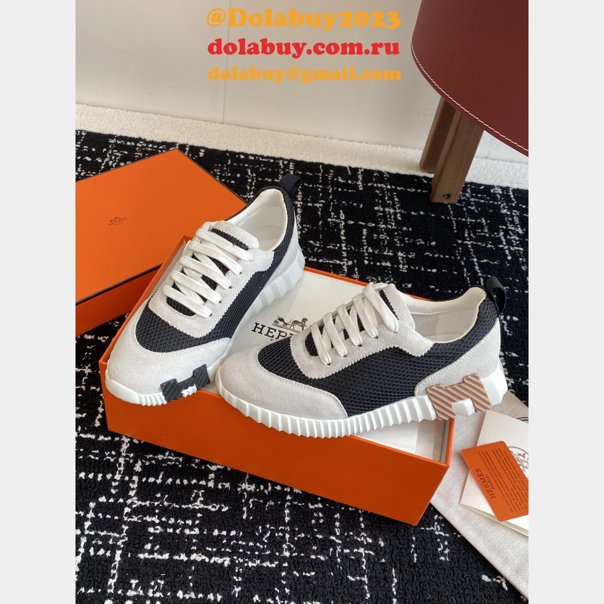 Top Designer Hermes Bouncing Sneaker