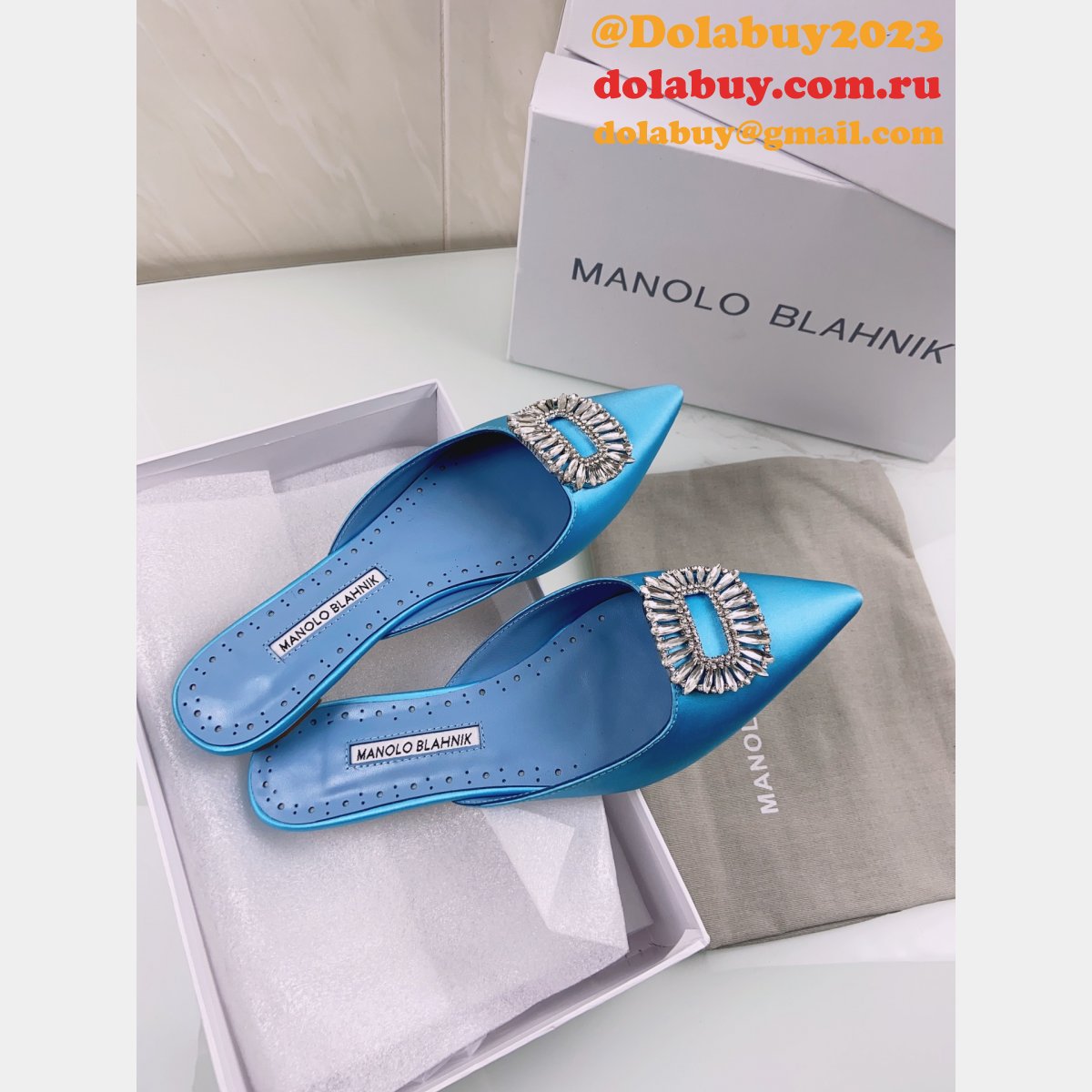 Replicas Manolo Blahnik Luxury Satin Pumps Dolabuy
