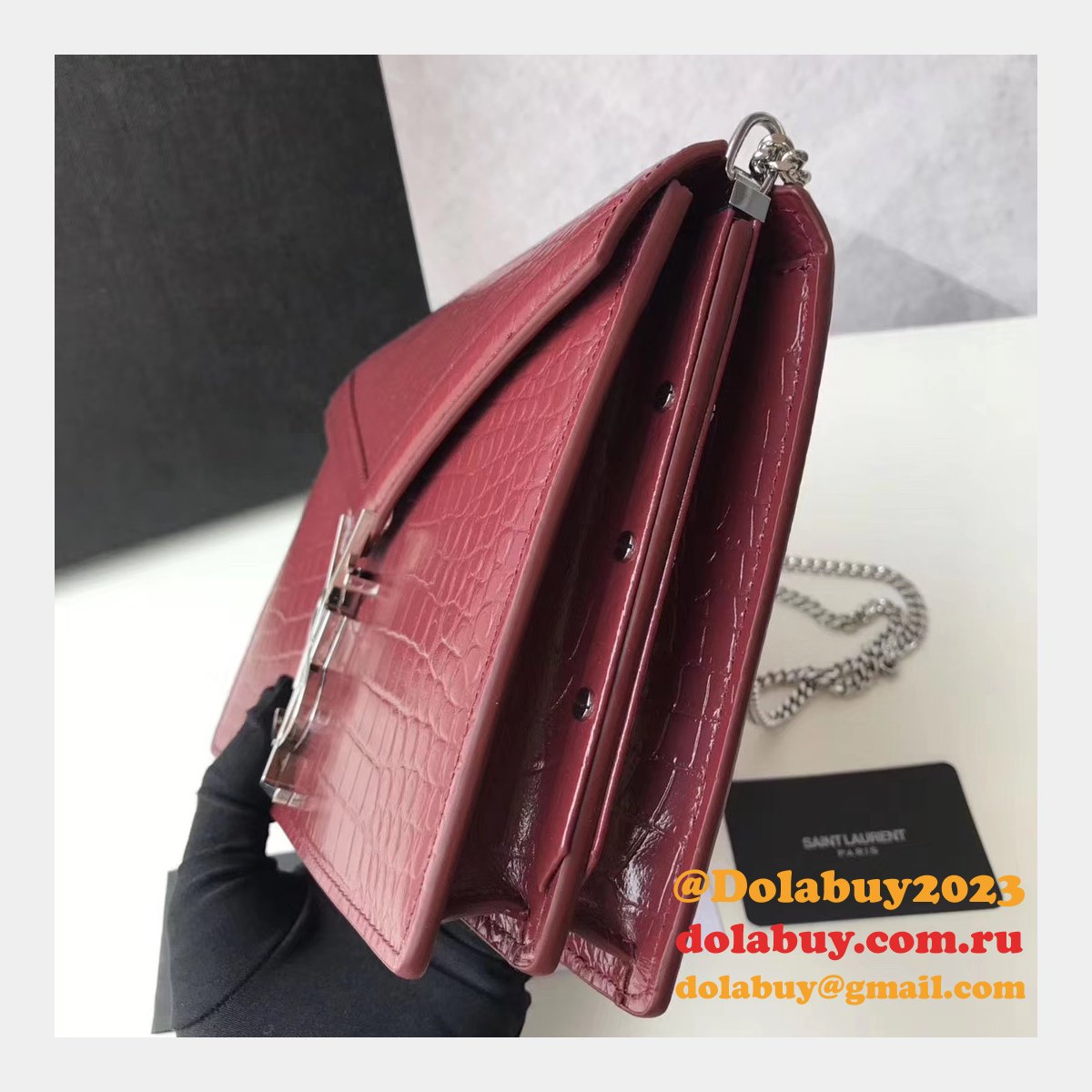 Saint Laurent AAA+ Replicas Shoulder 377057 Black/Red Bags