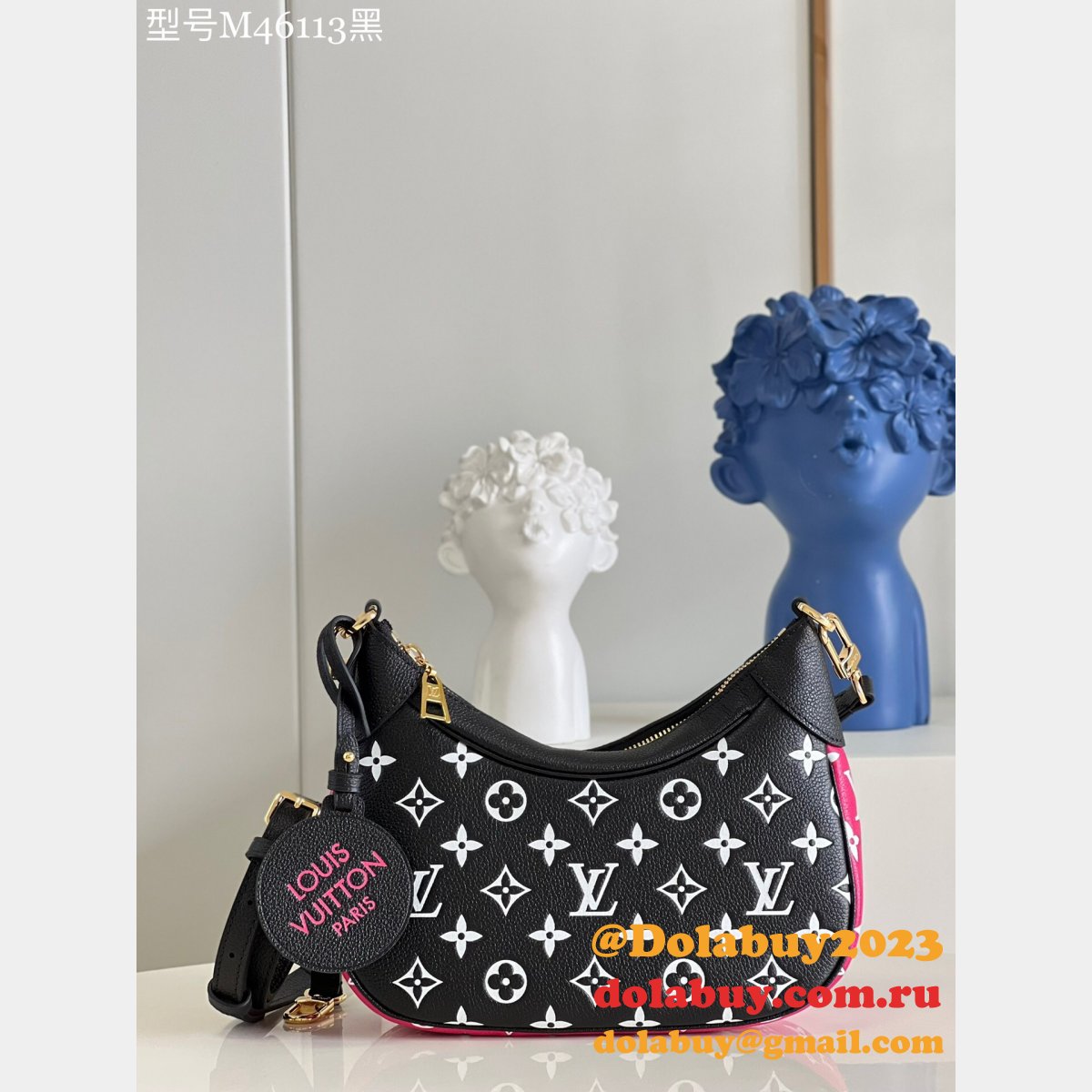 Louis Vuitton Best Quality M46113 Bagatelle Monogram Empreinte Leather Handbags