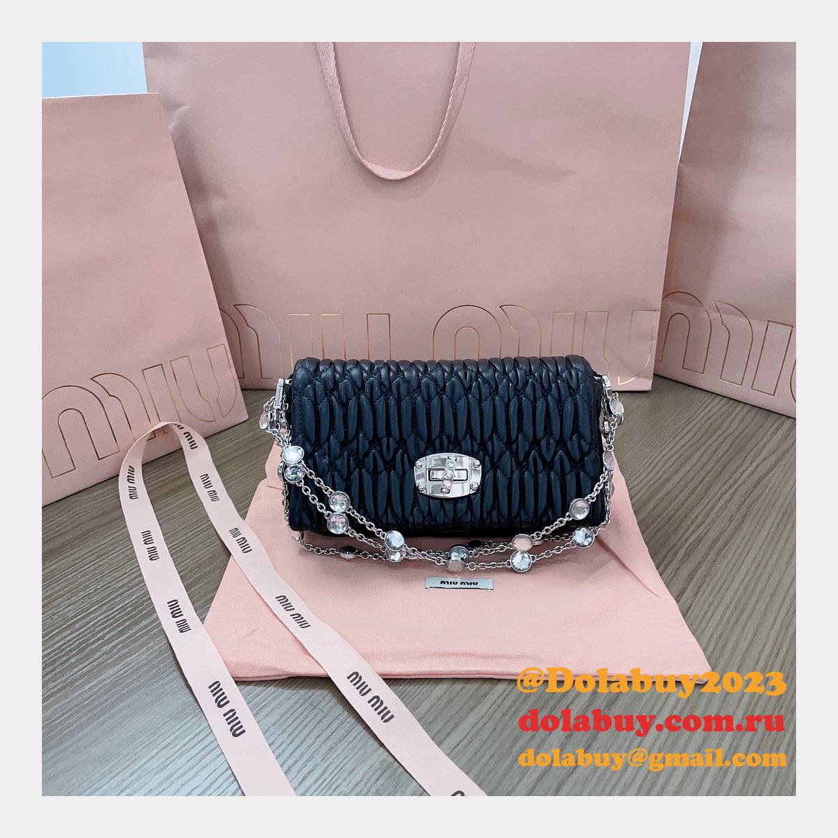 Luxury Designer Replica Miu Miu 5BP079 Cloquet 7 Star Bag