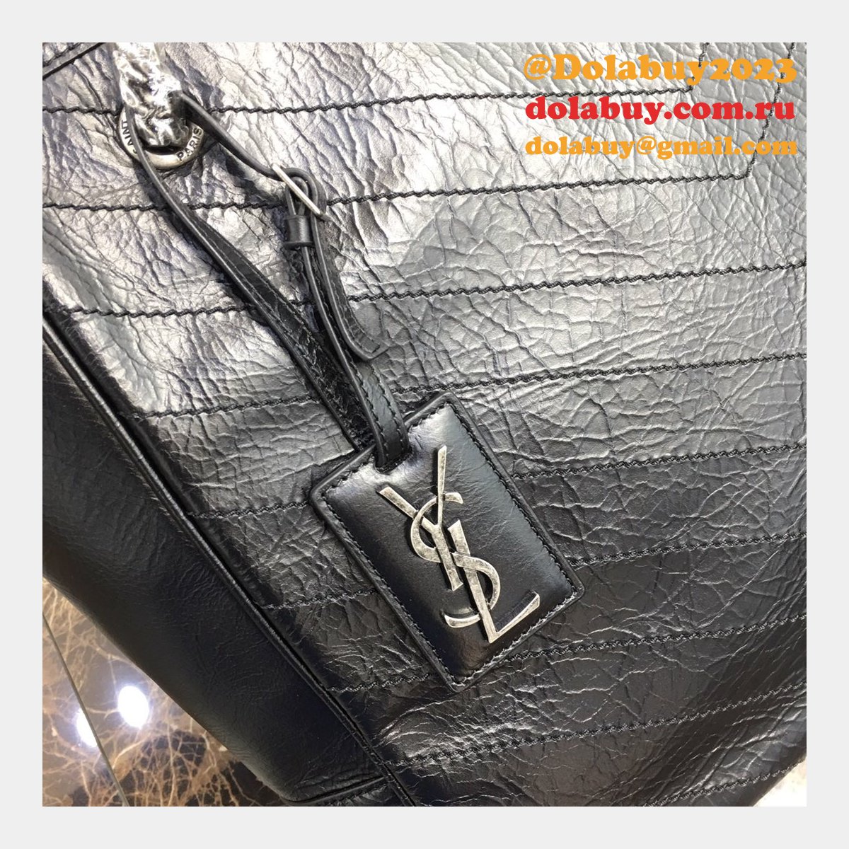 YSL 504867 Replica Saint Laurent Niki Shopping Bag Black Vintage