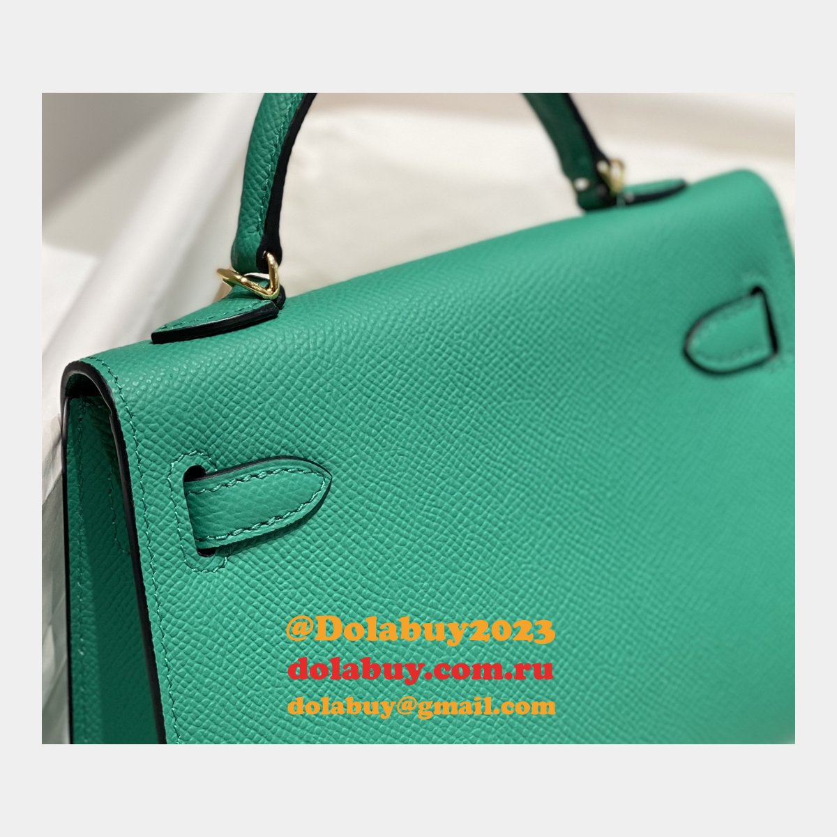 Replica Hermes Vert Jade Green Kelly Online Store Bag