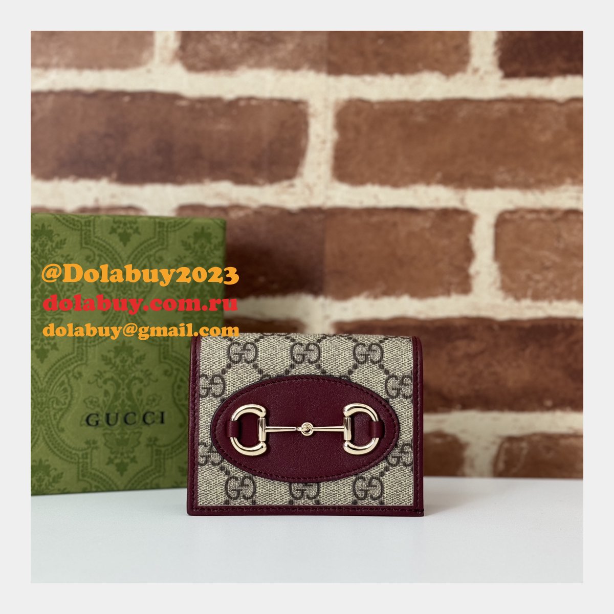 Gucci Inspired 621887 Horsebit 1955 Card Case Wallet