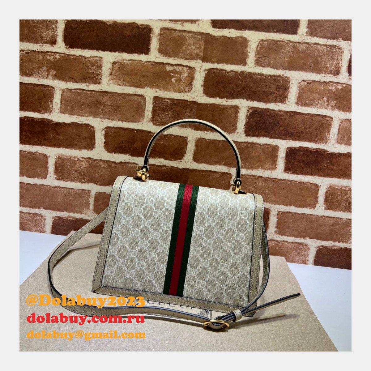 aaa+ G*u*i 651055 ophidia small top handle fake bag with web