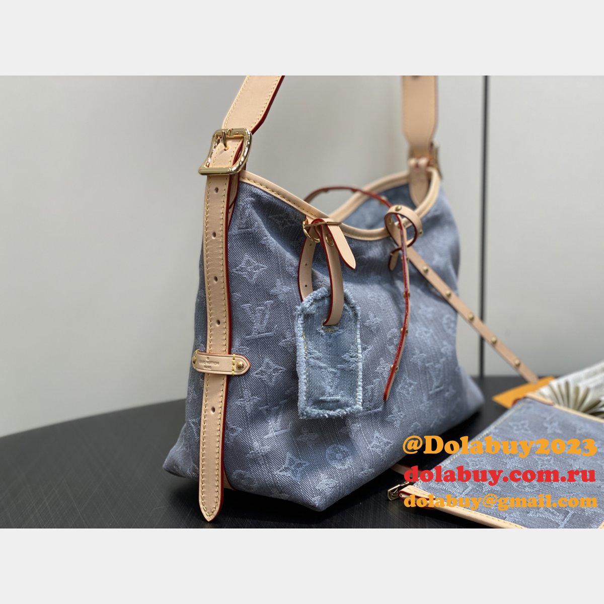 Louis Vuitton M13289 CarryAll MM Monogram Denim Copy Women Bag