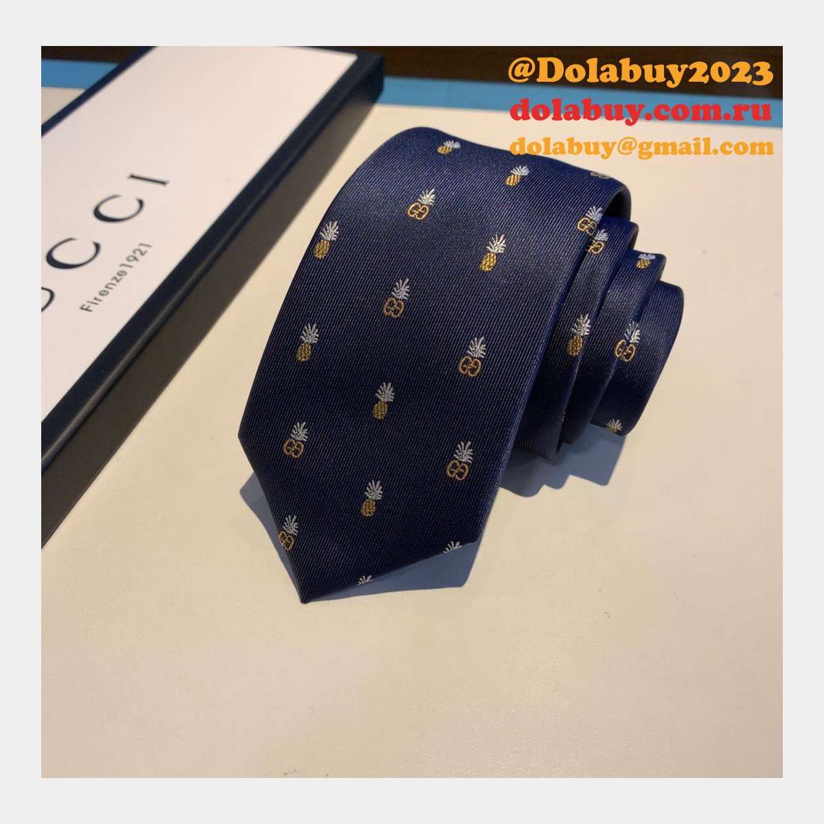 G*u*i pineapple and double gg pattern silk jacquard