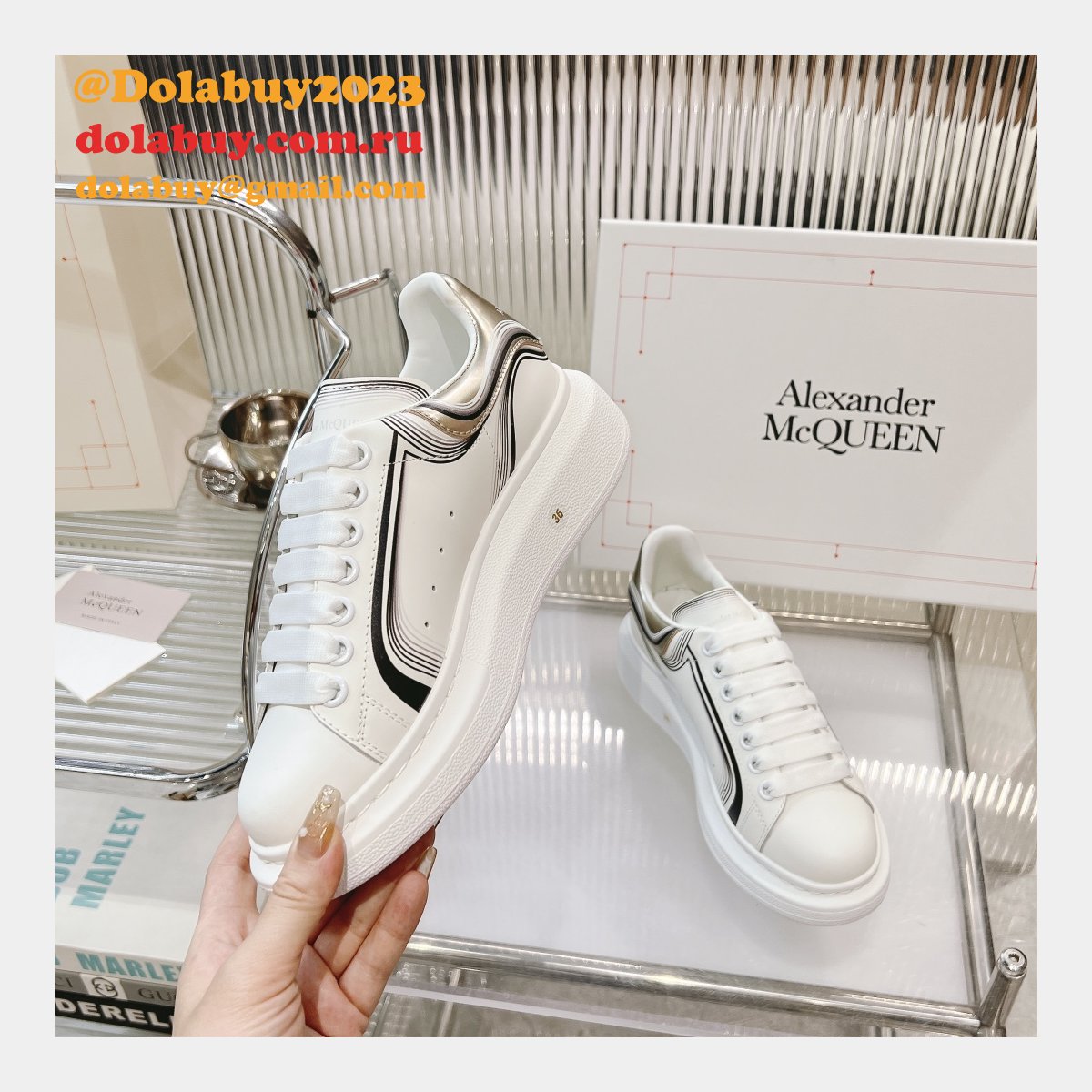 Top Quality ALEXANDER REPLICA women/men white shoes