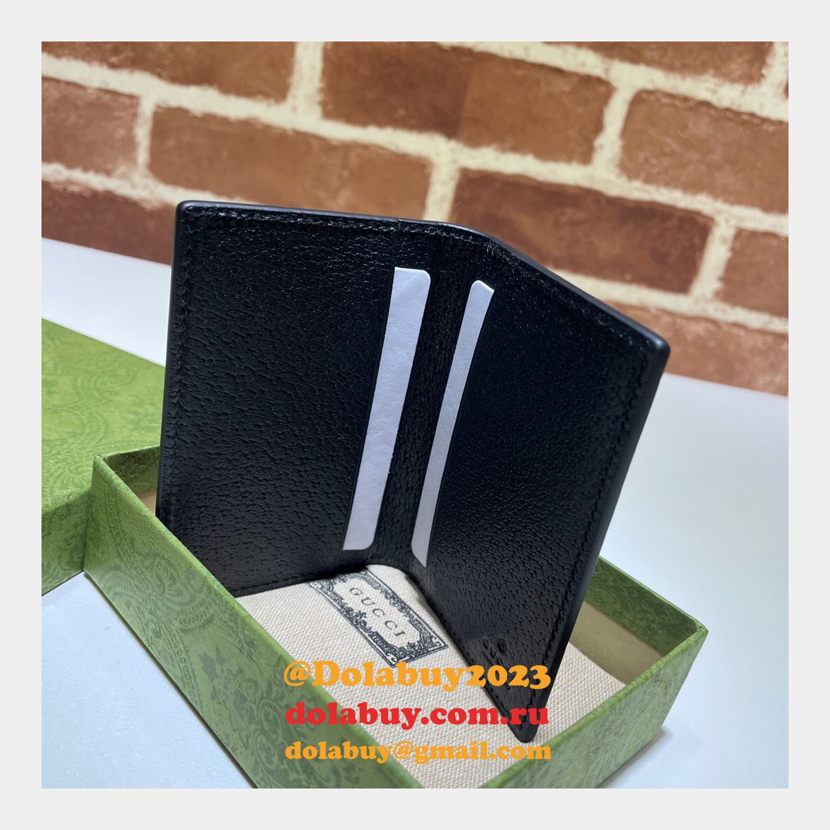 high quality G*u*i replica 547075 gg marmont card case in black leather