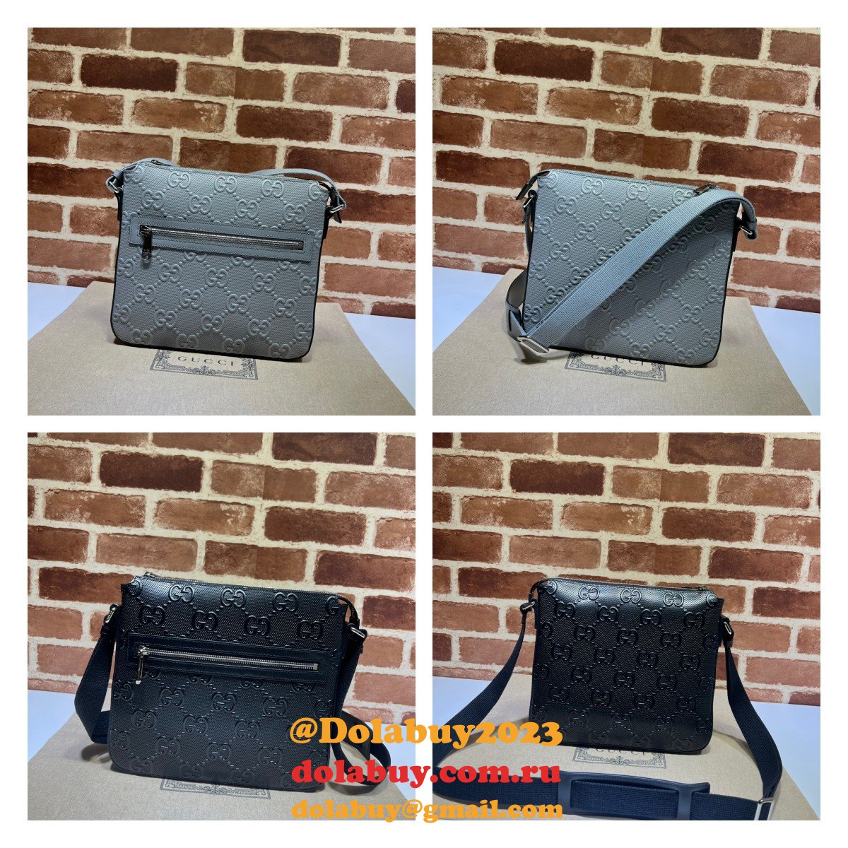 we offer high-quality fake black G*u*i signature messenger 406410 bag