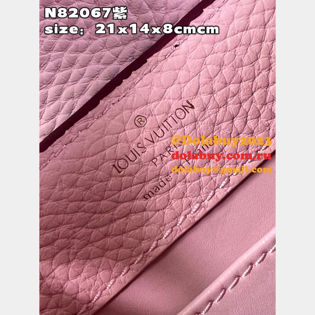 Wholesale Fake Louis Vuitton Capucines Deep Purple N82067 Bag