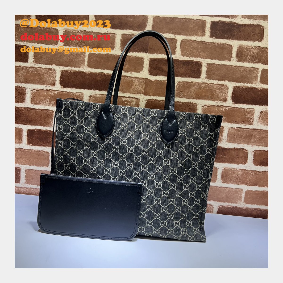 ophidia gg 772184 G*u*i designer knockoff tote black fabric bag