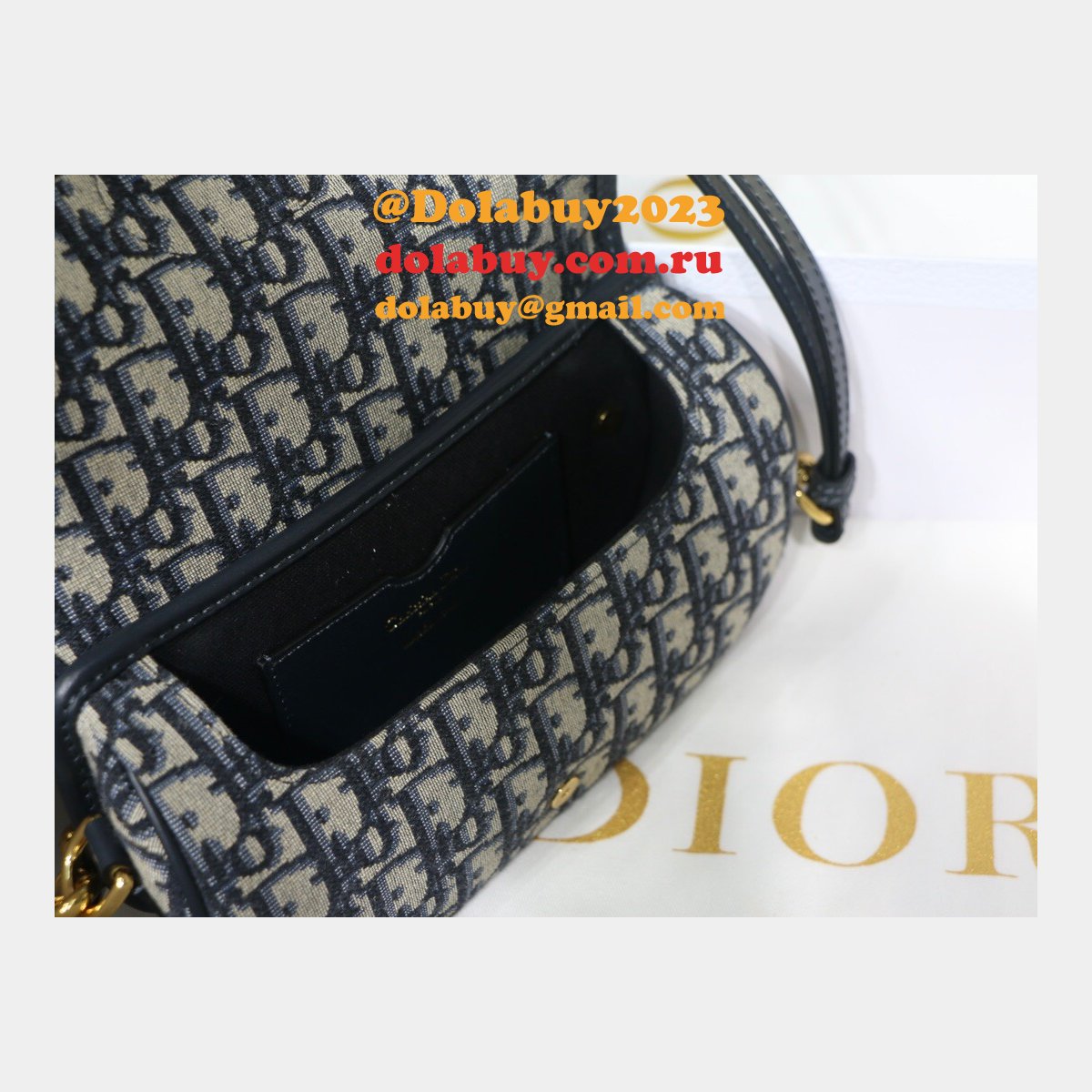 Replica Christian Dior Bobby East-West Blue Bag China Sale