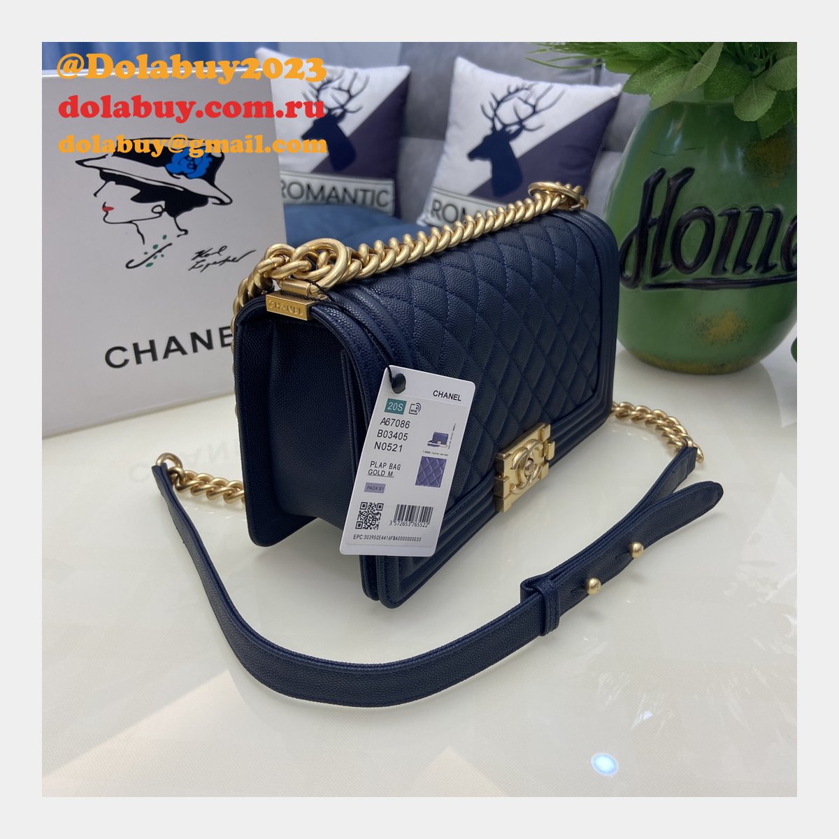 Replica CC Le Boy Flap Bag caviar leather 25CM
