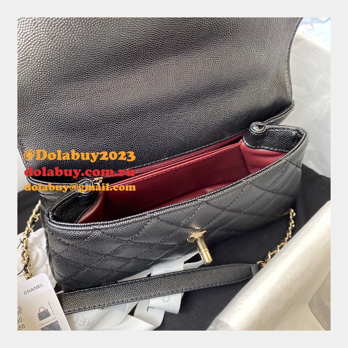 AAA+ CC Grained caviar leather bag A92990 23cm